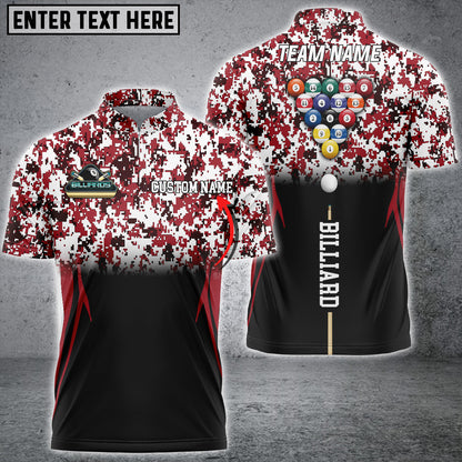 Frenzidea Billiards Sport Camo Personalized Name, Team Name Unisex Shirt ( More Color Options )