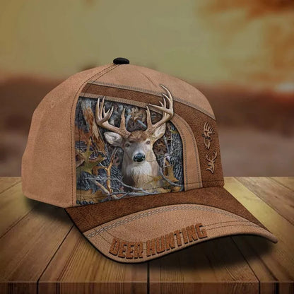 Frenzidea Premium Brown Printed Deer Hunting Personalized Cap