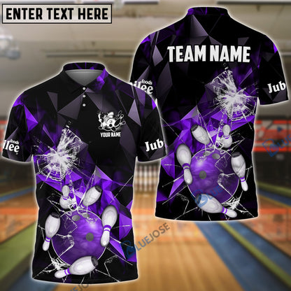 Frenzideas Bowling And Pins Broken Glass Mound Jubilee Customized Name 3D Shirt