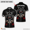 Frenzidea Darts Skull Samurai Personalized Name, Team Name Shirt (4 Colors)