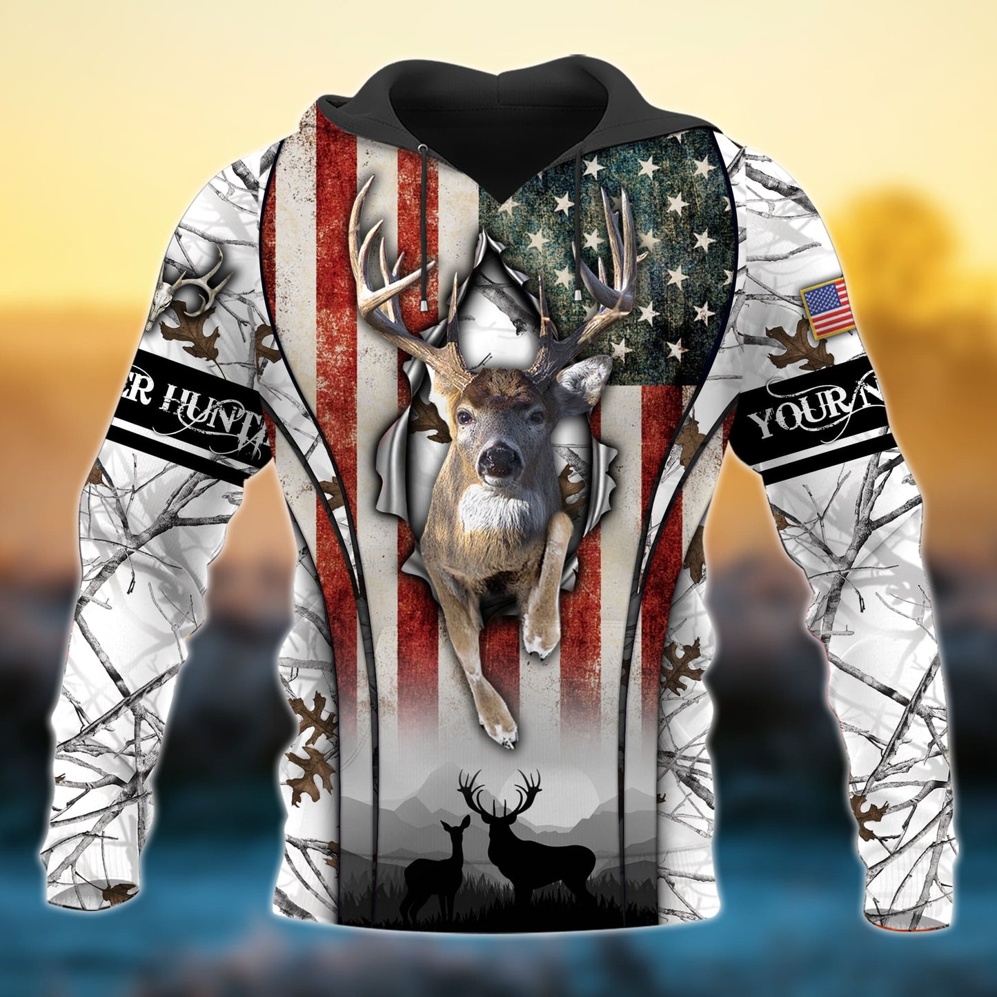 frenzidea Personalized Premium Deer Hunting 3D Hoodie (3 Colors)