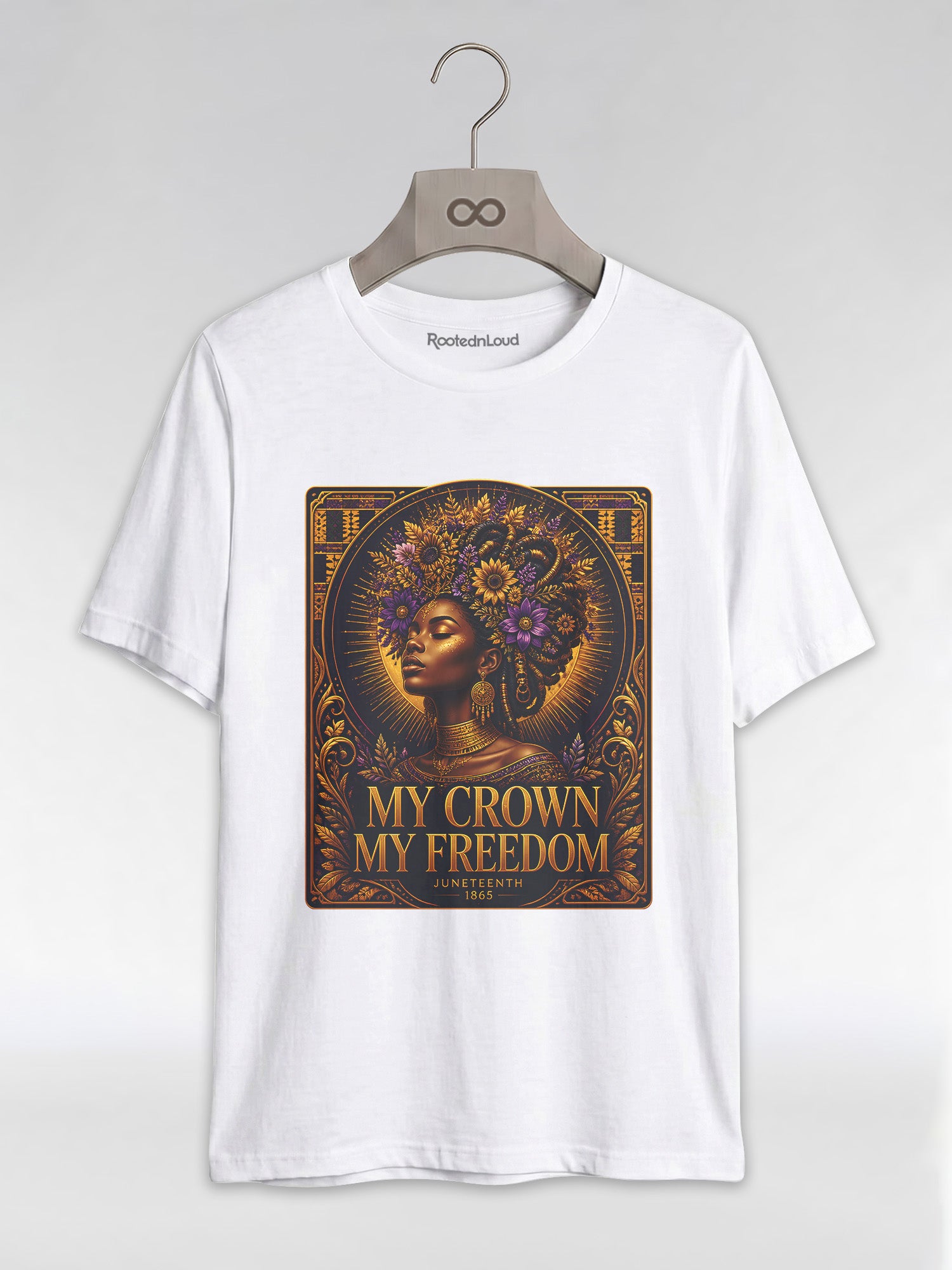 My Crown My Freedom: Juneteenth Melanin Queen Graphic T-Shirt - RootednLoud