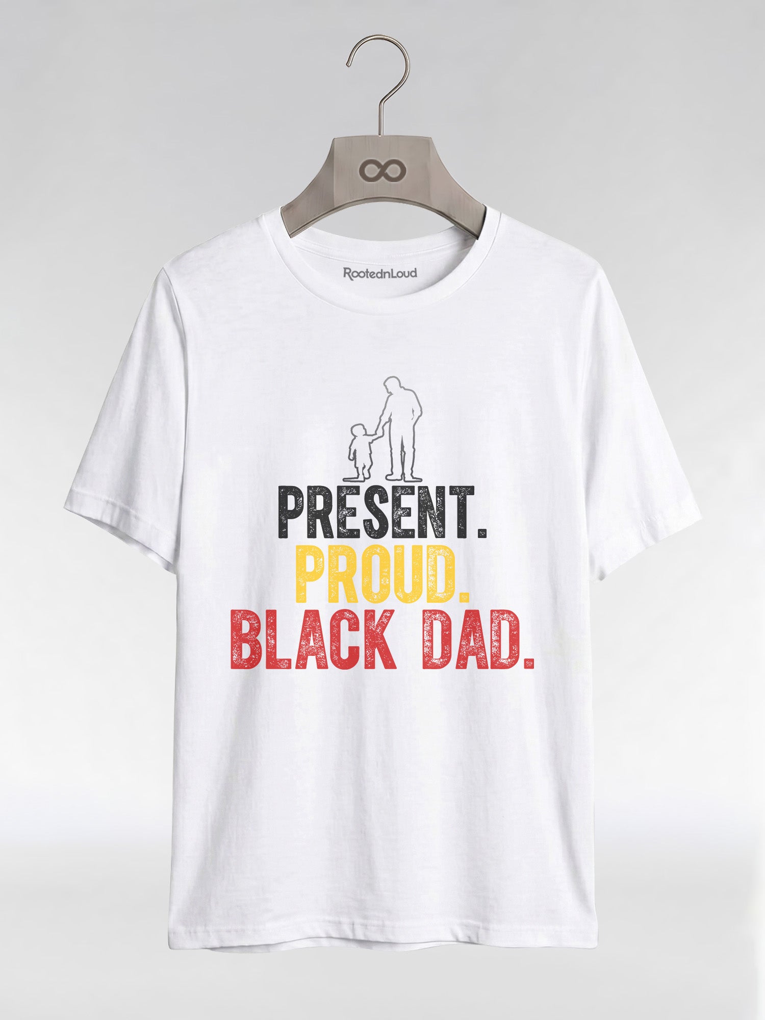 Present Proud Black Dad: The Active Father Graphic T-Shirt - RootednLoud
