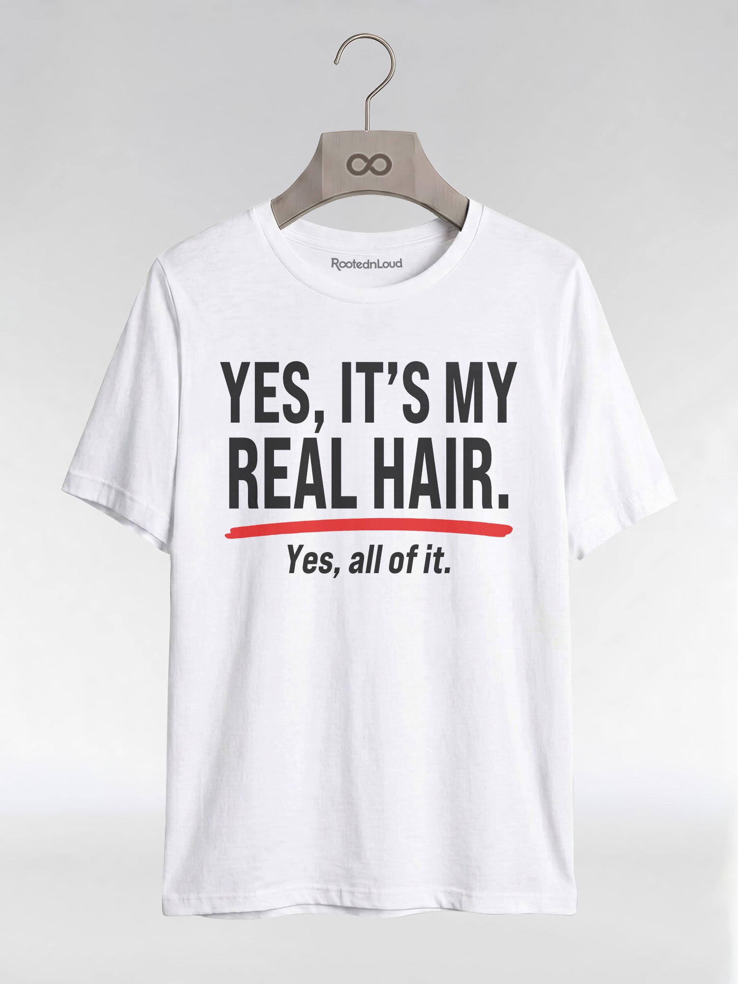 Yes It's My Real Hair: Sassy Black Queen Graphic T-Shirt - RootednLoud