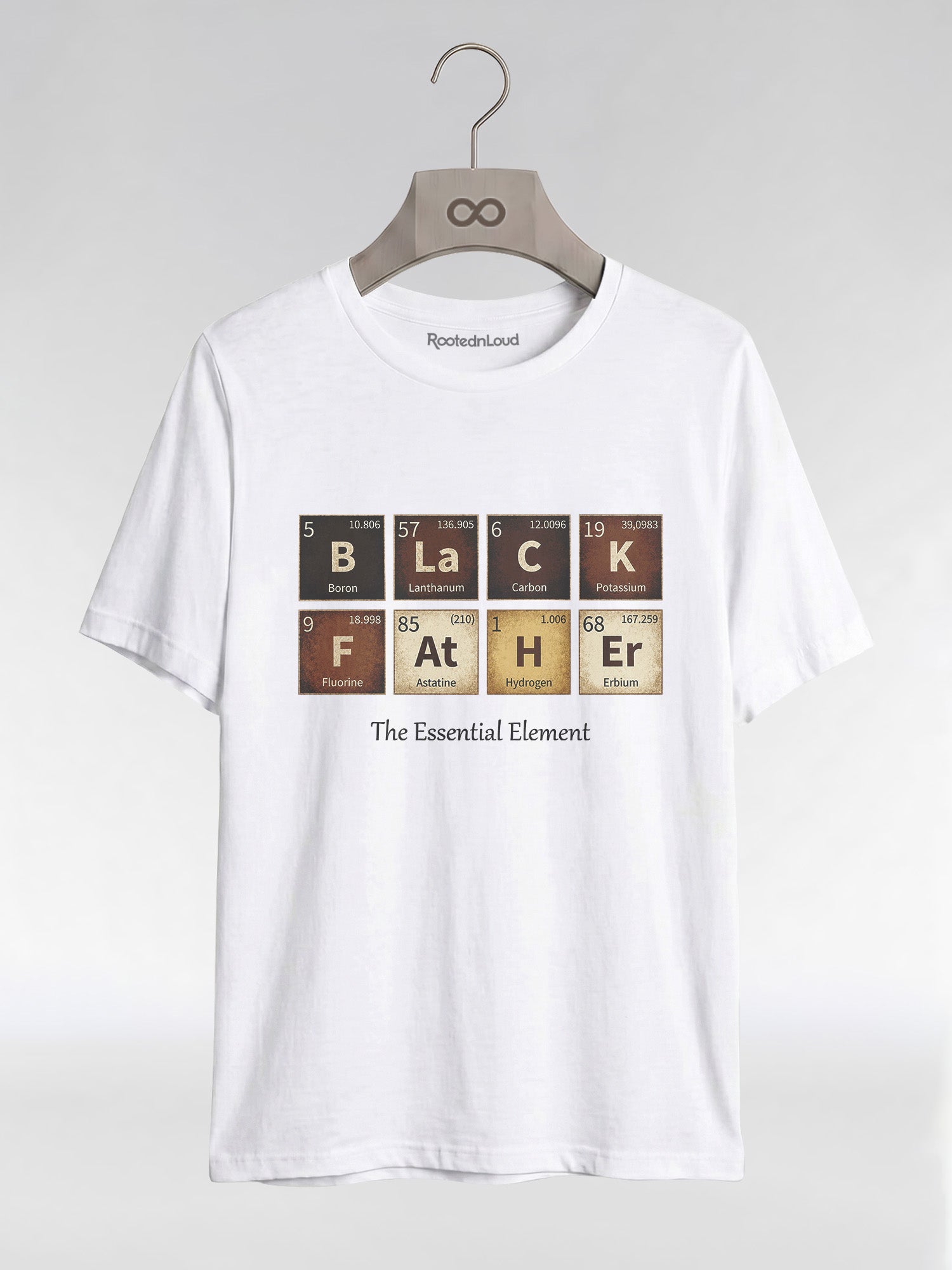 Black Father: The Essential Element Periodic Table Graphic T-Shirt - RootednLoud