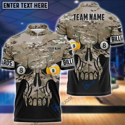 Frenzidea Camo Skull Billiards Personalized Shirt